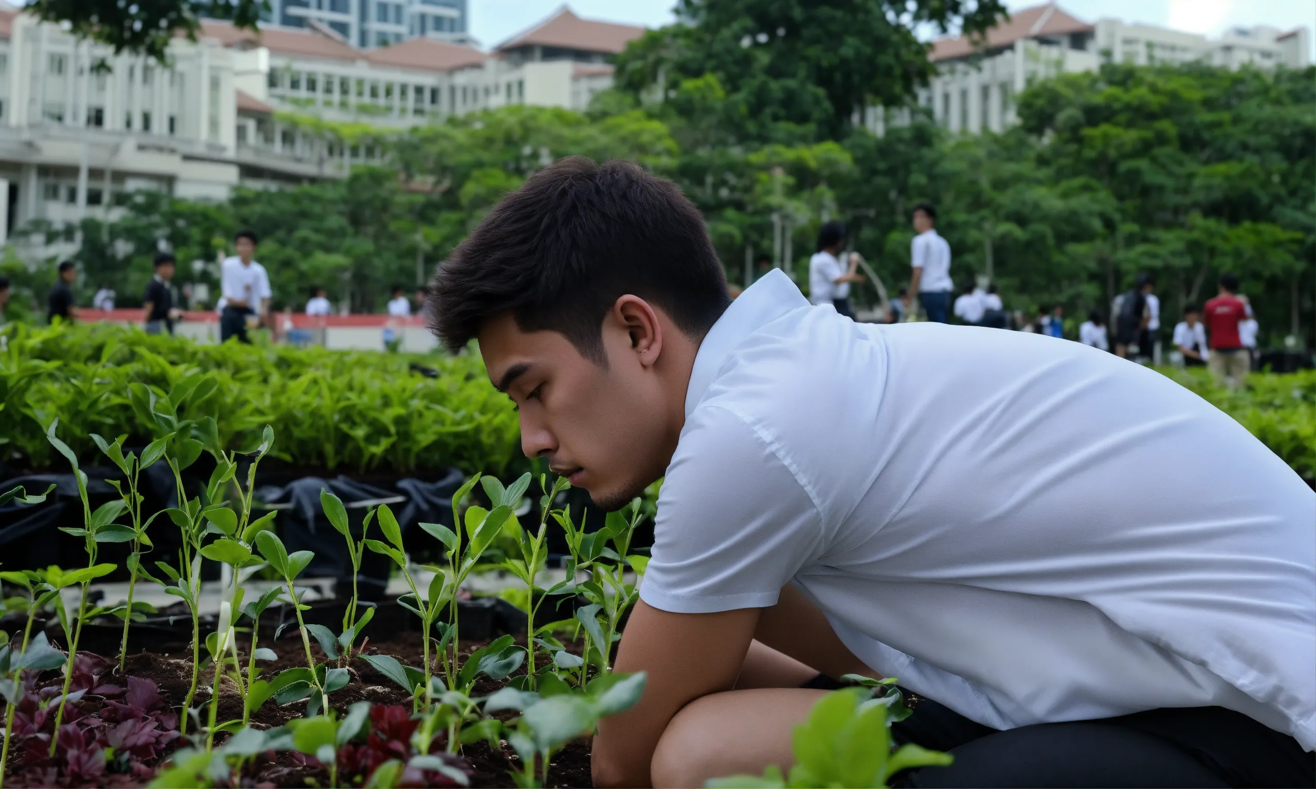 Hands holding rich garden soil